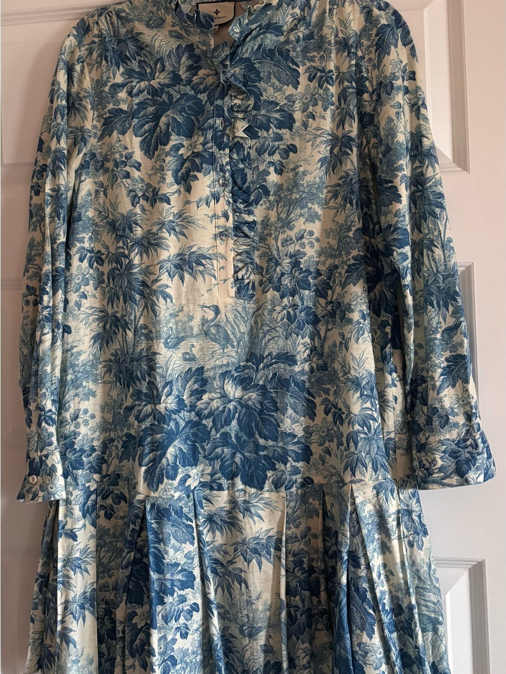 Tuckernuck Blue and Cream Floral Midi Dress - Picture 2 of 3